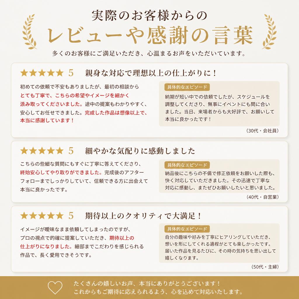 選ばれる理由:お客様の声
